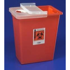 Kendall Sharps Container with Hinged Lid – 8 gallon, Red