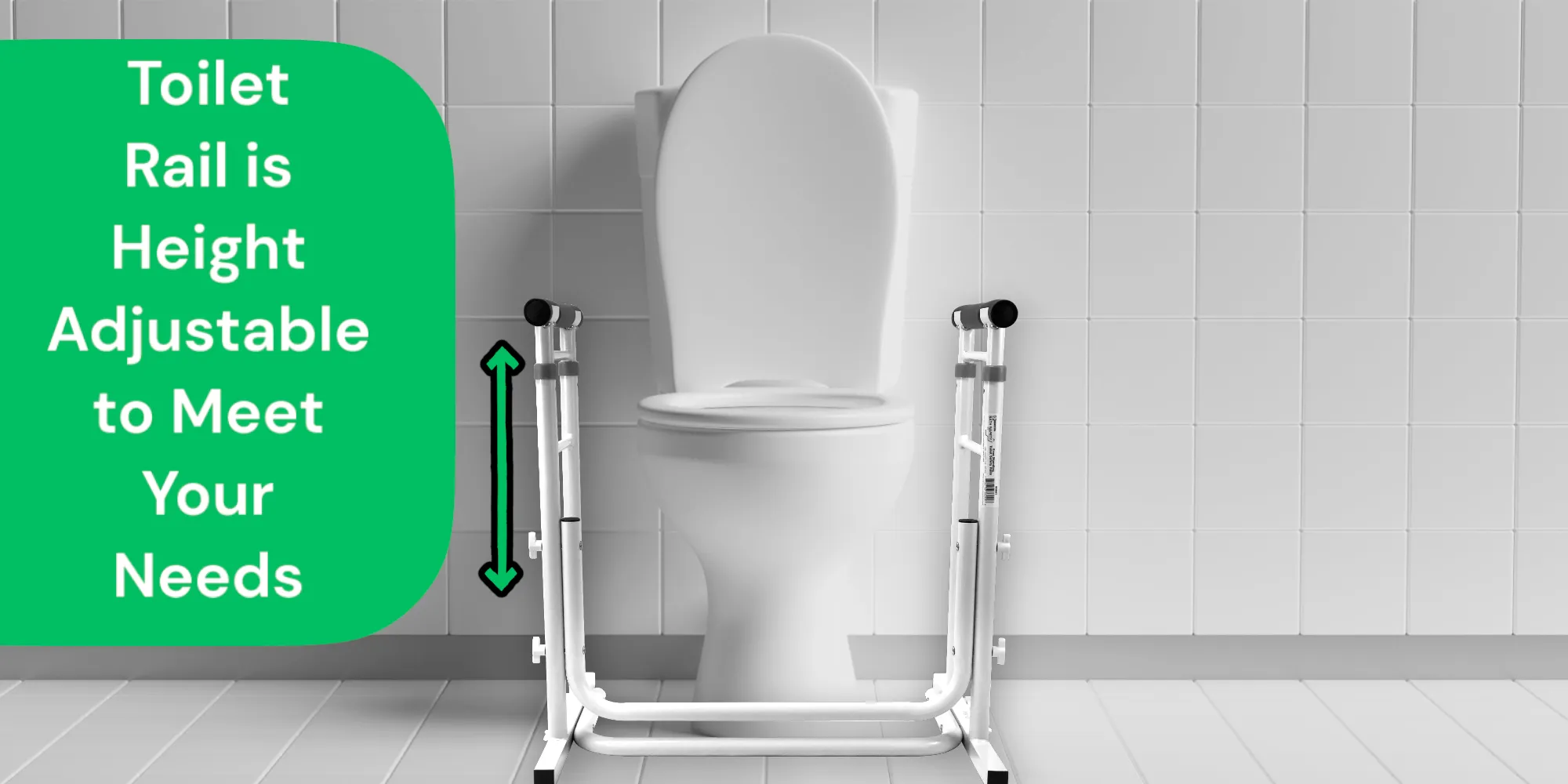 Essential Height Adjustable Standing Toilet Rails
