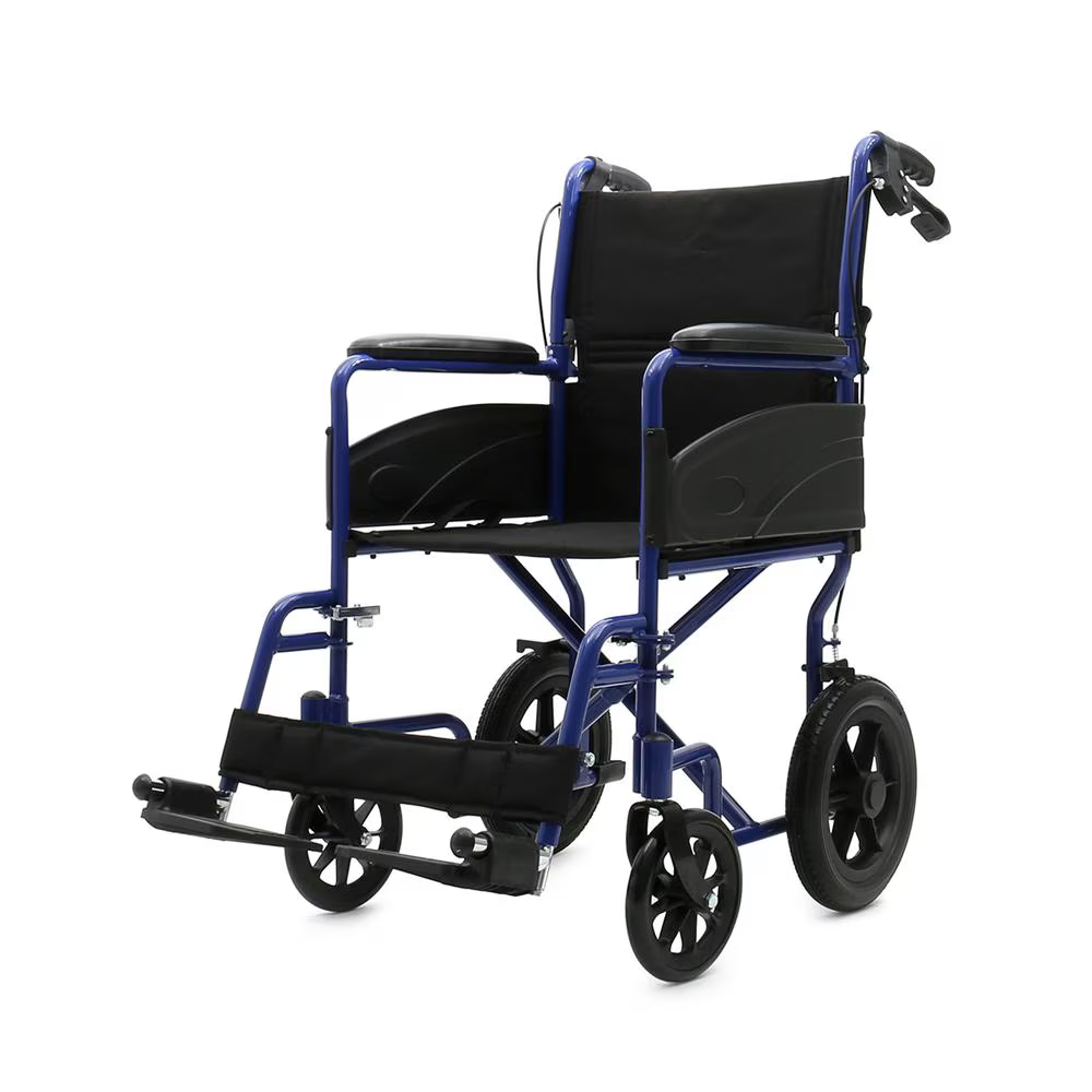 Rhythm Transport Chair with Handbrakes, Blue