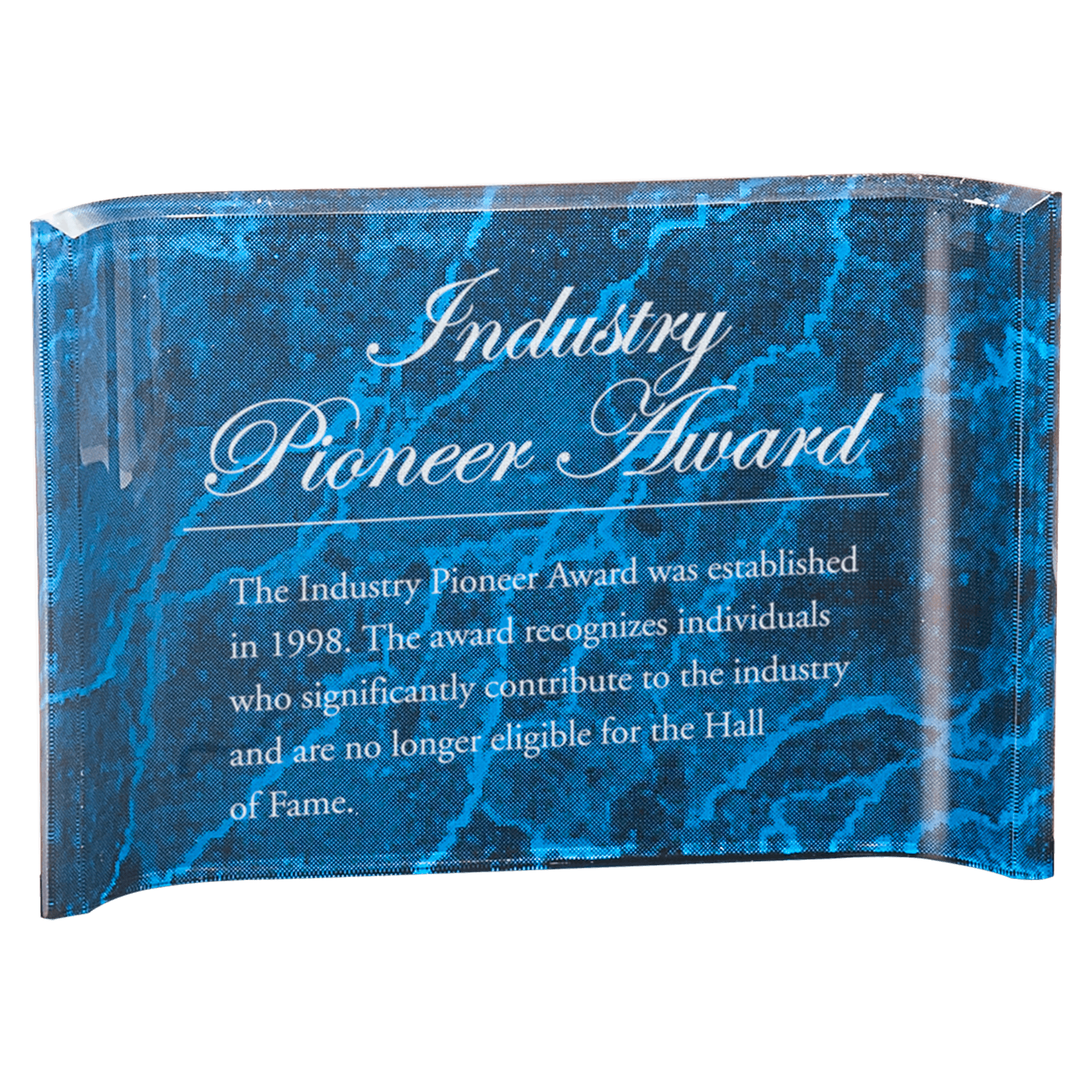 Blue Marble Acrylic Crescent Award