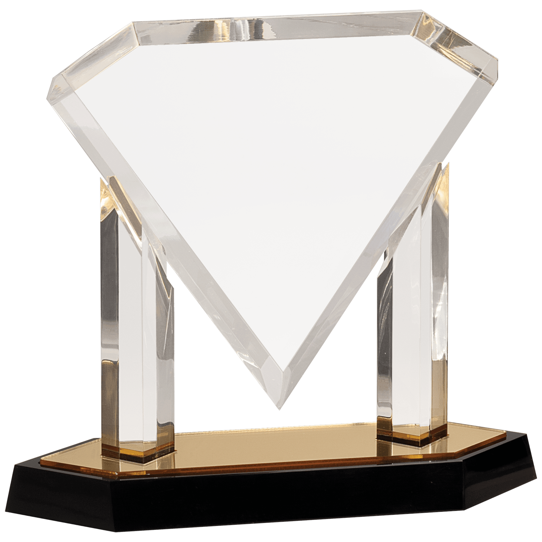 Gold Floating Diamond Acrylic Award