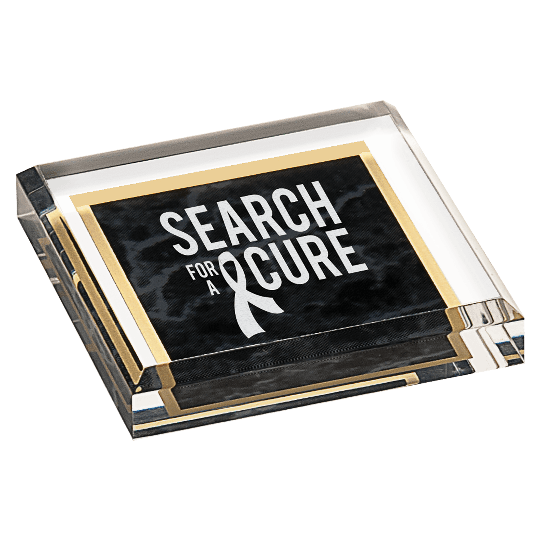 Black Marble Acrylic Paperweight