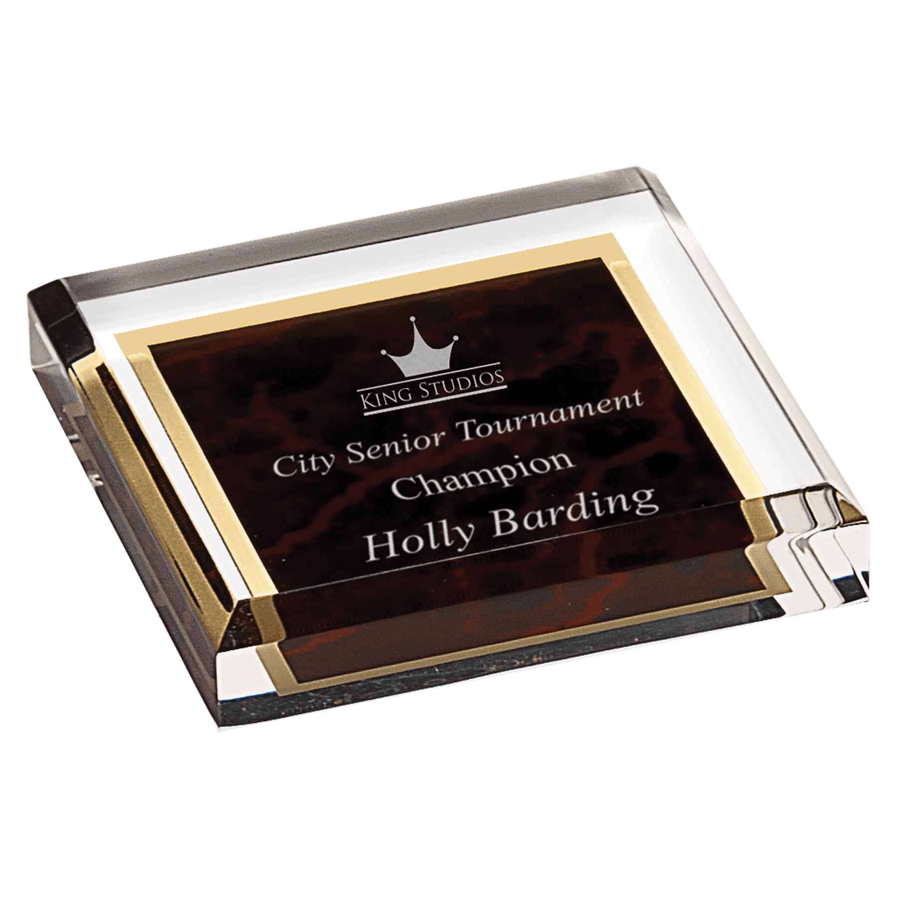 Red Marble Acrylic Paperweight