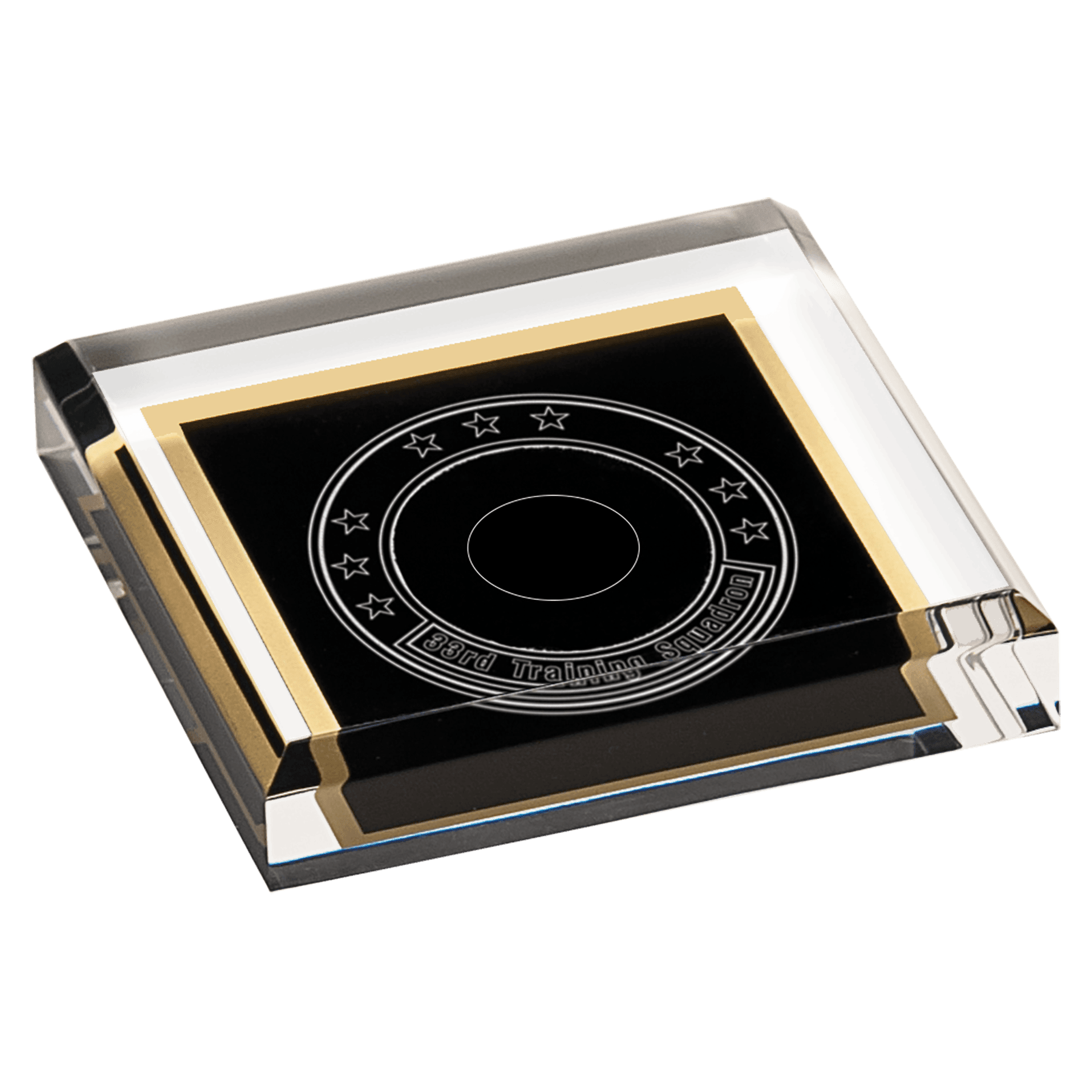 Acrylic Black Marble Paperweight