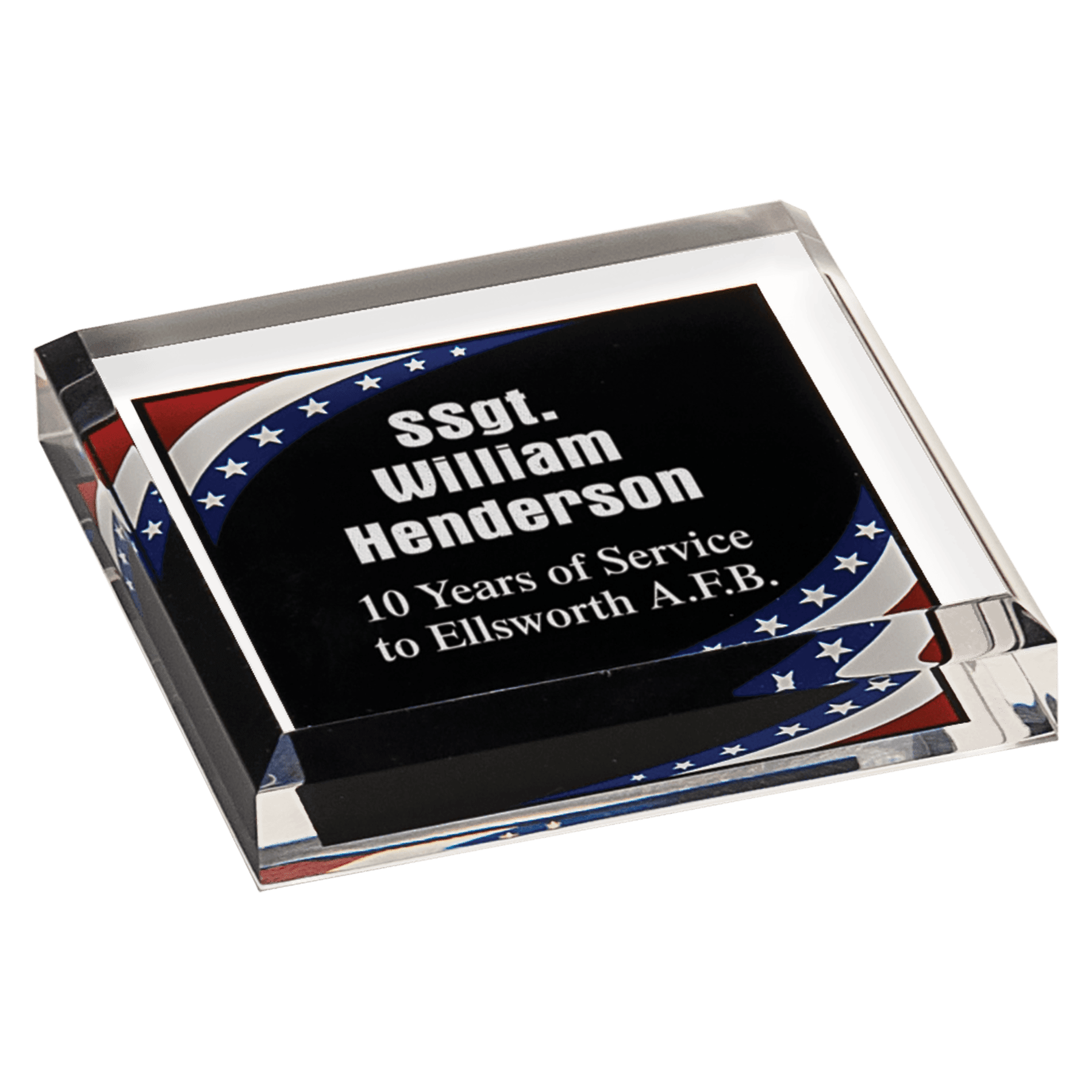 Acrylic Stars and Stripes Paperweight