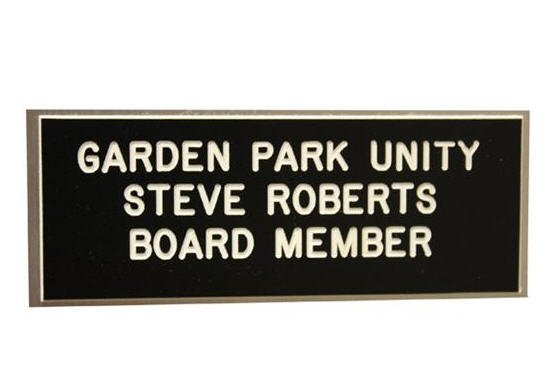 Name Tags Black on White With Square Corners