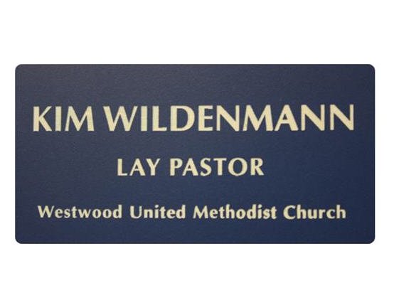 Name Tags Blue on White With Round Corners