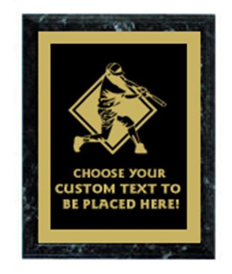 Baseball Black Marble Plaque