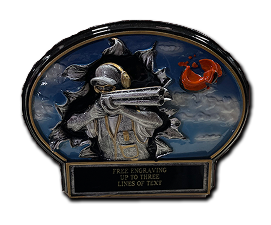 Sporting Clay Shooting Gun Resin Oval BT766