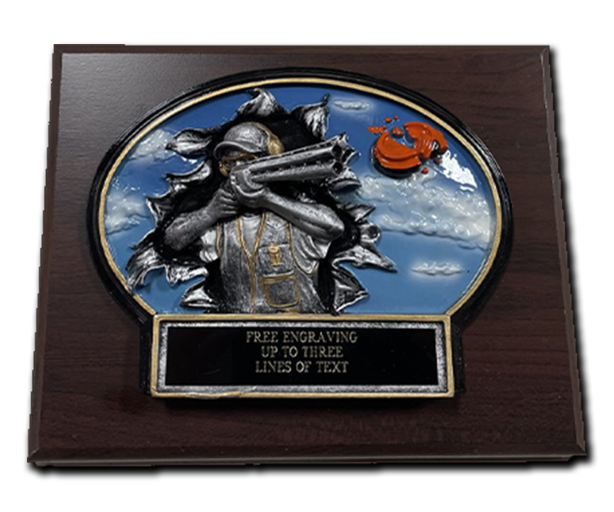 Sporting Clay Shooting Gun Resin Plaque Award - BT766P