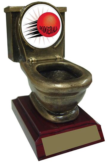 Resin Dodgeball Toilet Trophy
