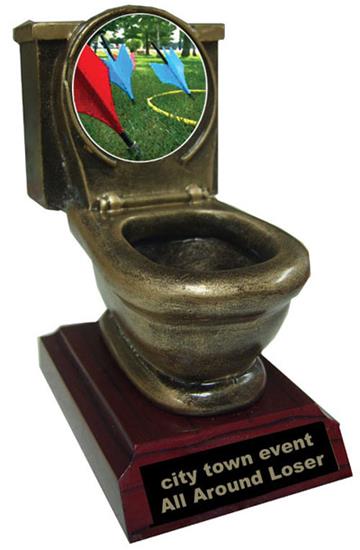 Resin Lawn Dart Toilet Trophy