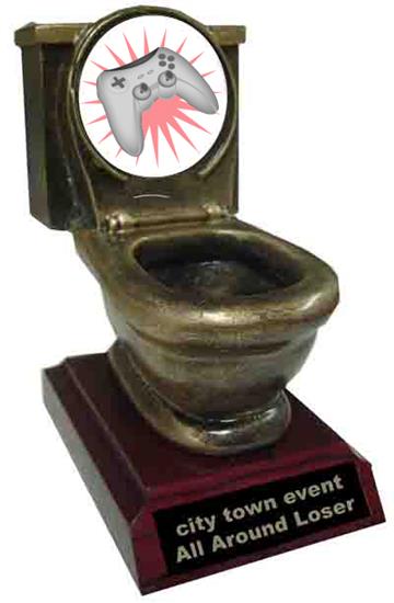 Resin Video Game Toilet Trophy
