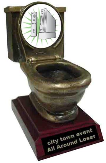 Resin Wii Toilet Trophy
