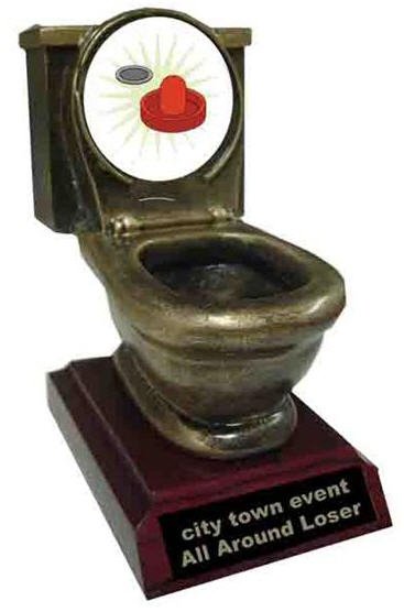 Air Hockey Toilet Trophy