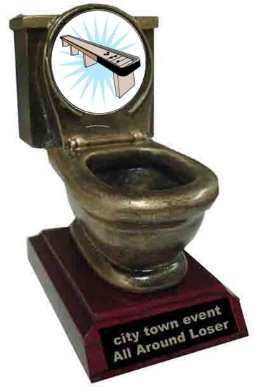 Table Shuffleboard Toilet Trophy