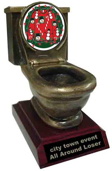 Ugly Christmas Sweater Toilet Trophy
