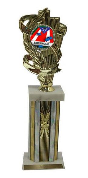 Large Column Cornhole 2 Trophies