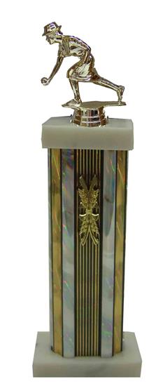 Female Bocce Ball Column Trophy