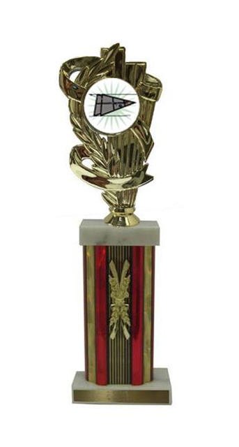Shuffleboard Large Column Trophy
