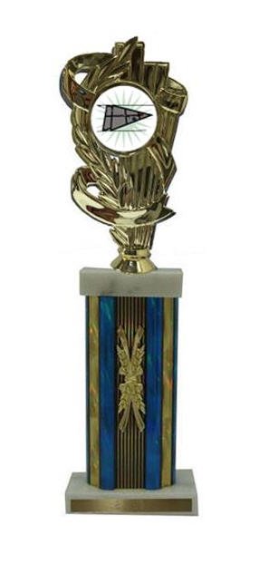 Shuffleboard Large Column Trophy