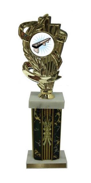 Table Shuffleboard Large Column Trophy