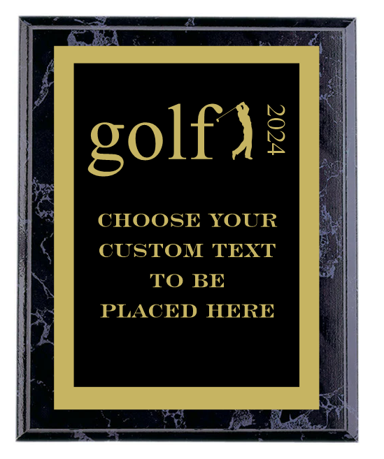 Golf Black Marble Plaque