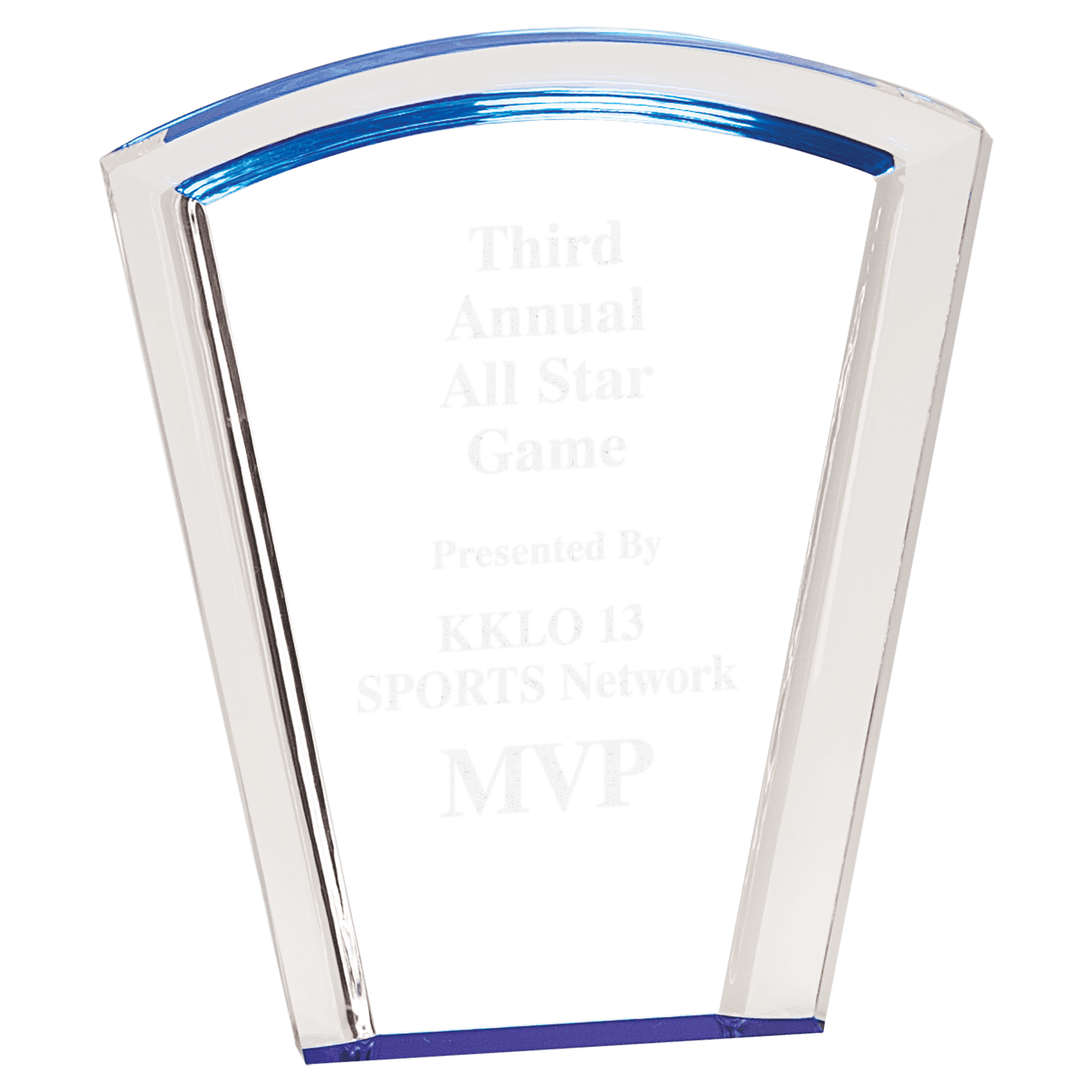 Blue Acrylic Fan Award