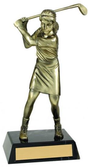 Female Golf Metallic Trophy