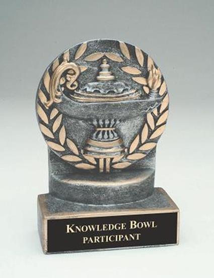 Lamp of Knowledge 4 1/4 Inch Trophy