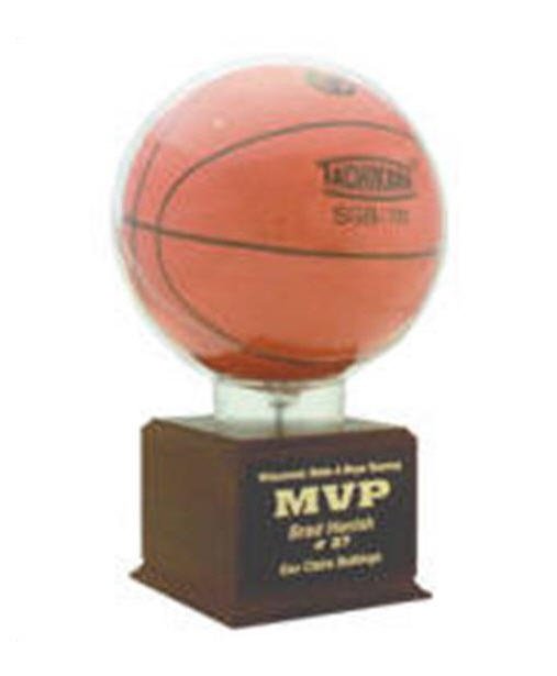 Basketball Holder on Cherry Base