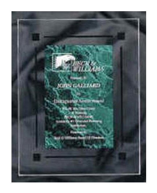 Black Marble Clear Acrylic Plaque