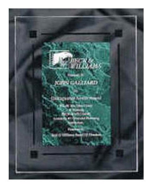 Clear Acrylic Green Marble Plaque