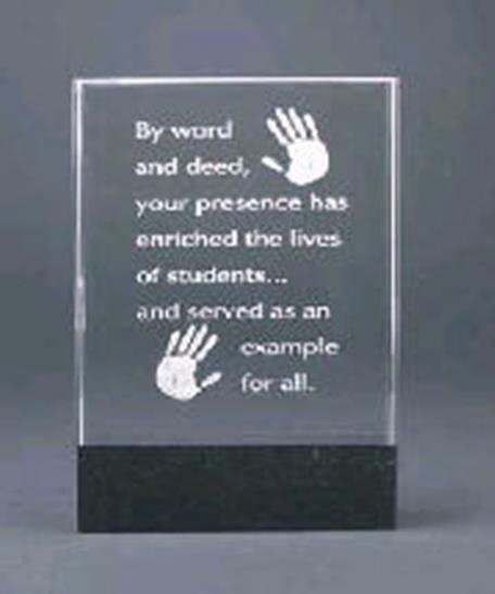 Glass Rectangle with marble Base