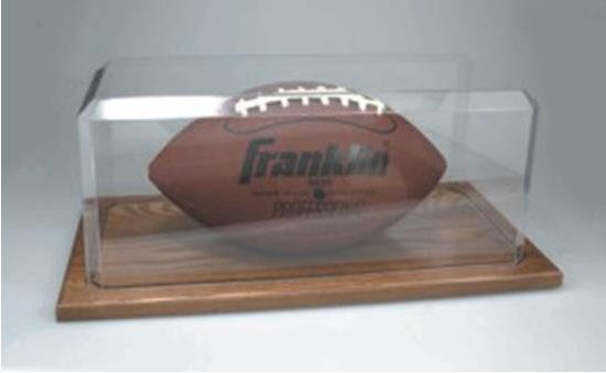 Acrylic Football Case with Oak Base