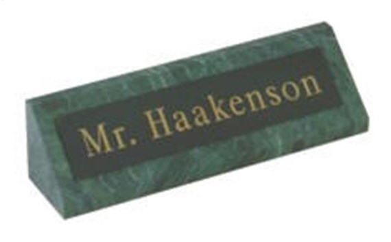Green Marble Desk Wedge 2x8