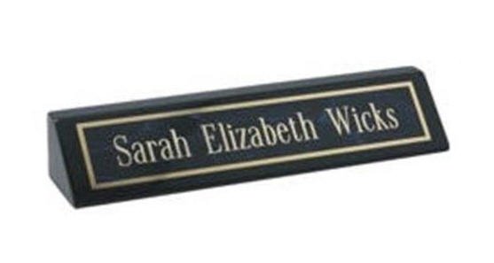 Black Piano Finish Desk Wedge 2x10