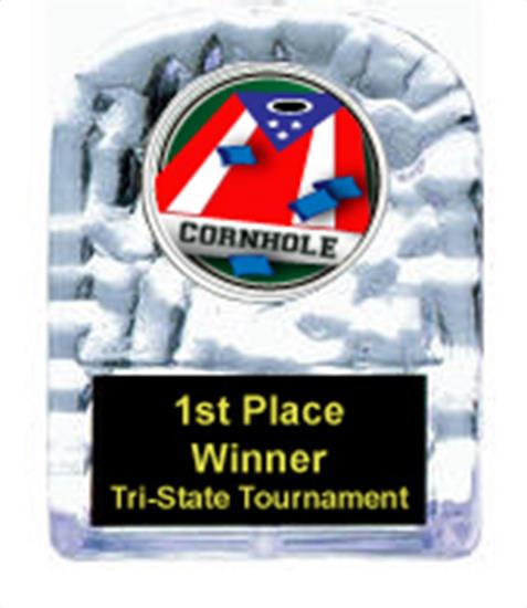 Cornhole Cracked Ice Trophy