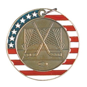 Hockey Red White and Blue Medal