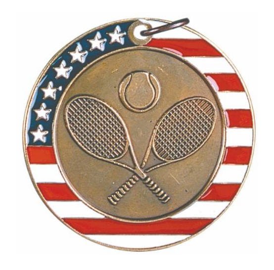 Tennis Red White and Blue Medal