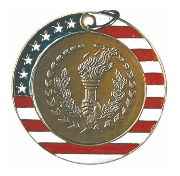 Torch Red White and Blue Medal