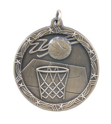 Basketball Star Medal 2 3/4 Inch