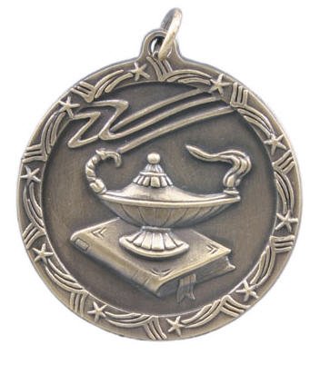 Lamp of Knowledge Star Medal 2 3/4 Inch