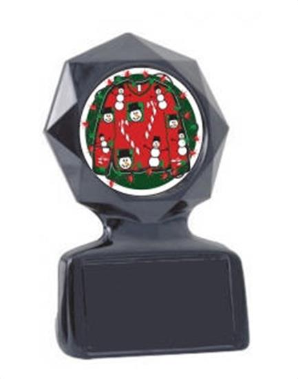 Ugly Christmas Sweater Black Star Trophy