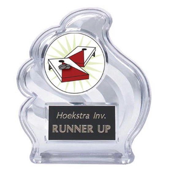 Sculpted Wave Cornhole Trophy