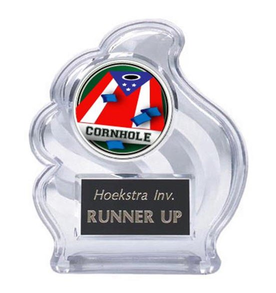 Cornhole Sculpted Wave Trophy