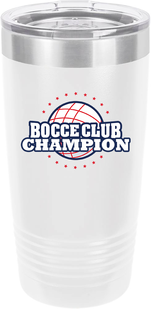 Customized Bocce Ball Tournament Polar Camel 20 oz.  Ringneck Vacuum Insulated Tumbler w/Clear Lid LTM7214