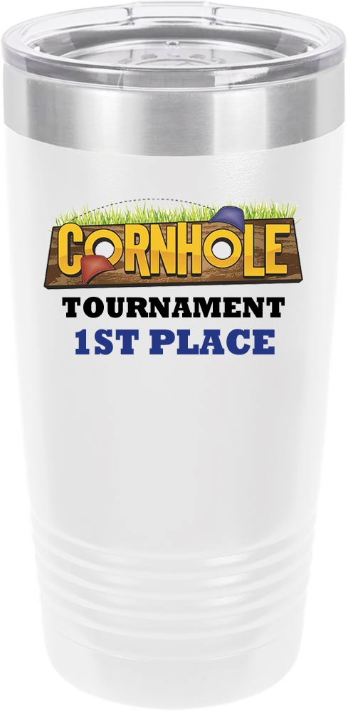 Customized Cornhole Tournament Polar Camel 20 oz.  Ringneck Vacuum Insulated Tumbler w/Clear Lid LTM7214