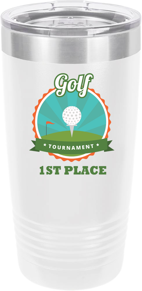 Customized Golf Tournament Polar Camel 20 oz.  Ringneck Vacuum Insulated Tumbler w/Clear Lid LTM7214