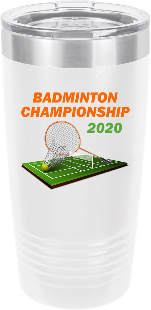 Customized Badminton Tournament Polar Camel 20 oz.  Ringneck Vacuum Insulated Tumbler w/Clear Lid LTM7214